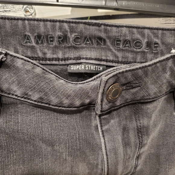 AE Super Stretch distressed Jeans black-Size 14 - Picture 5 of 11